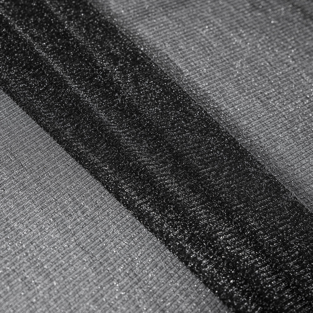 Italian Black Stretch Metallic Mesh Detail Italian Black Stretch Metallic Mesh Detail