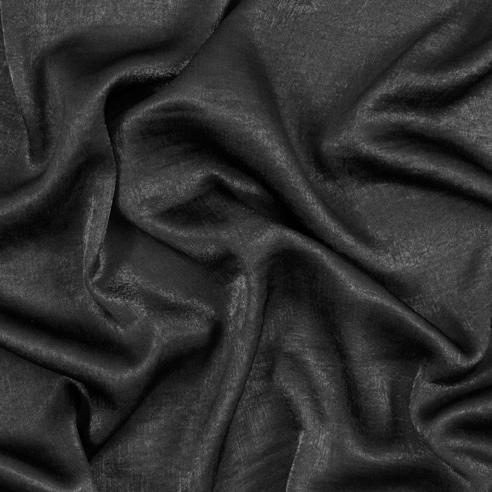 Italian Black Dyed Washed Polyester Dobby Italian Black Dyed Washed Polyester Dobby