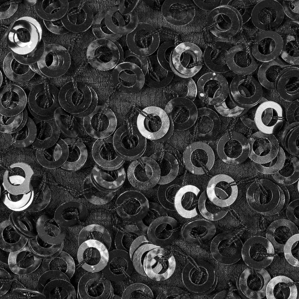 Phillip Lim Black Dyed All Over Circle Sequins on a Silk Georgette - Detail Phillip Lim Black Dyed All Over Circle Sequins on a Silk Georgette - Detail