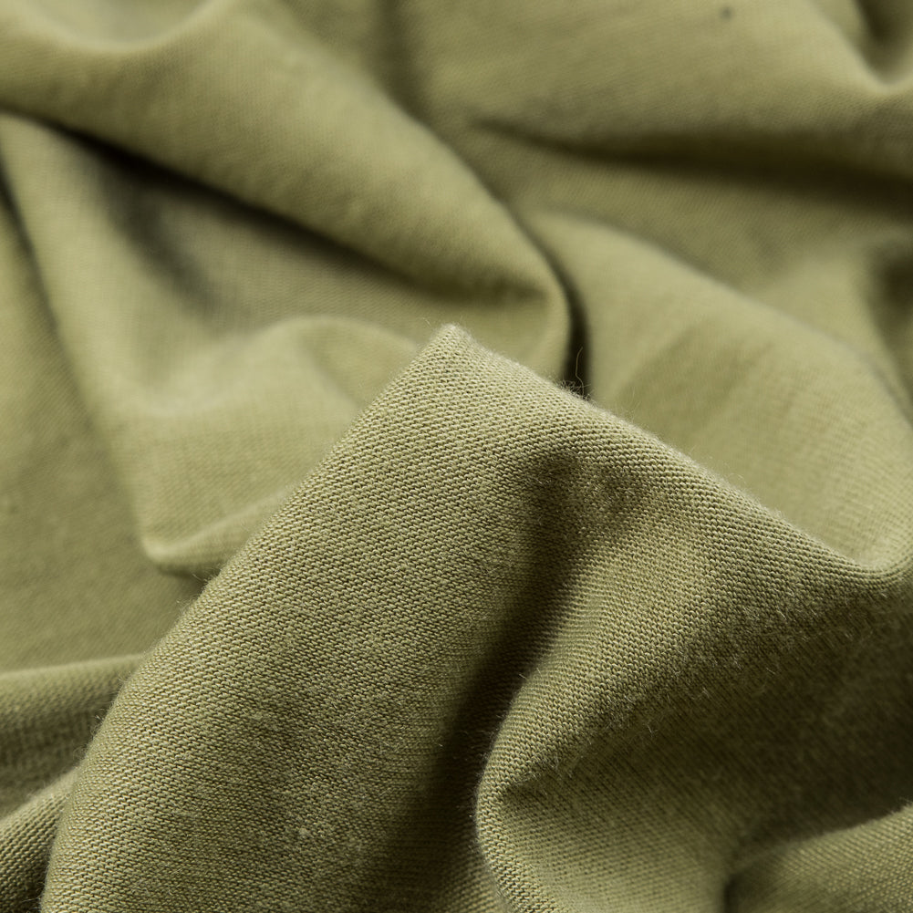 Spinach Green Stretch Polyester Jersey Detail Spinach Green Stretch Polyester Jersey Detail