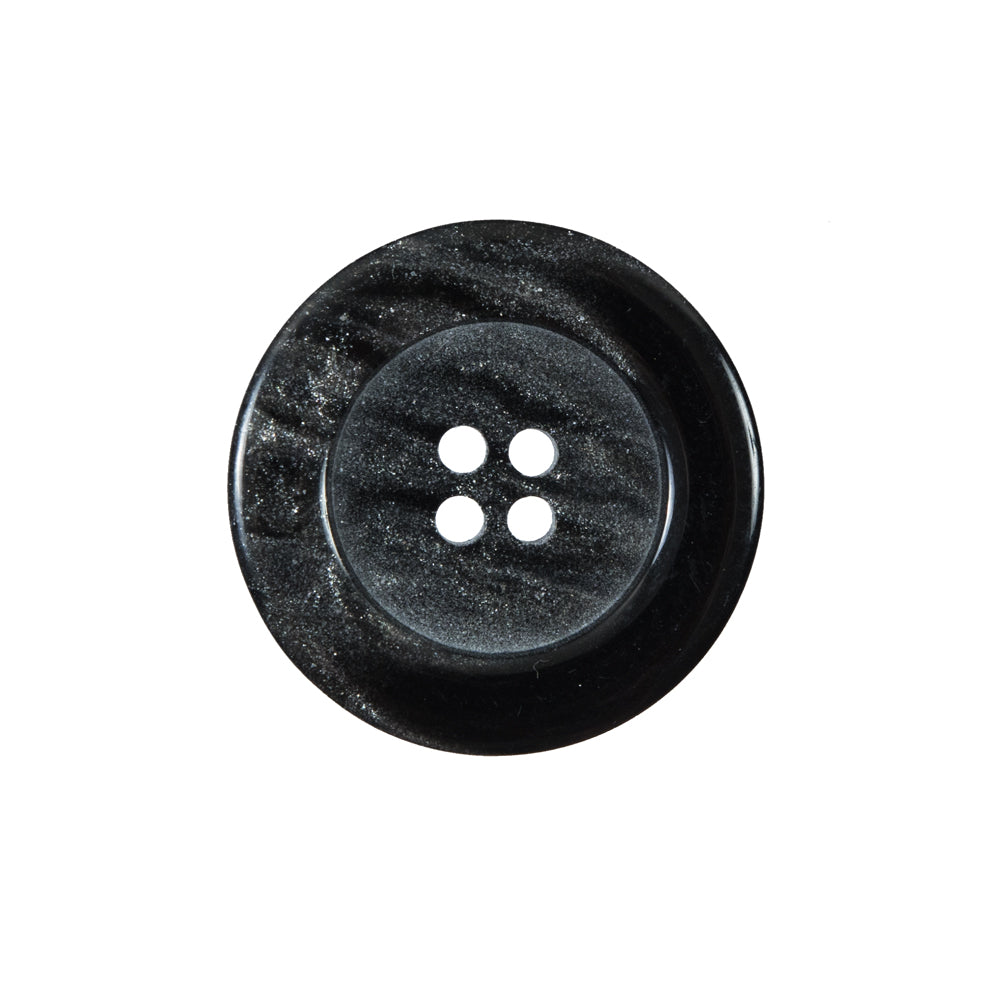 Black and Silver Marbleized Plastic Button - 36L/23mm Black and Silver Marbleized Plastic Button - 36L/23mm