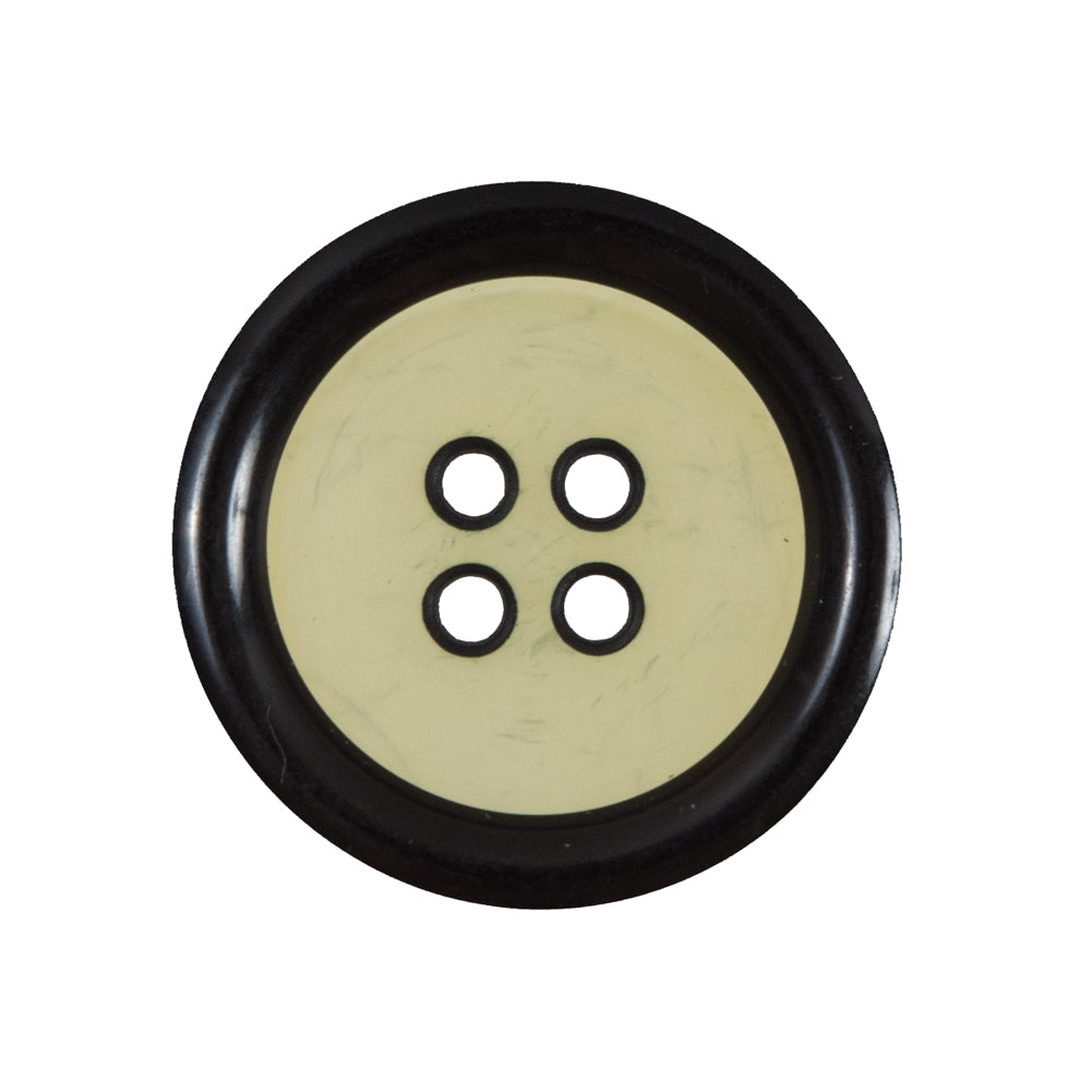 Oasis Green and Black 4-Hole Plastic Button - 44L/28mm Oasis Green and Black 4-Hole Plastic Button - 44L/28mm