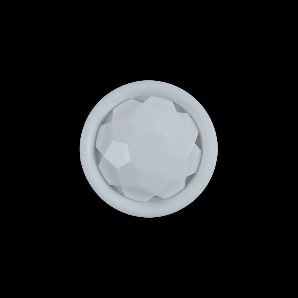 White Plastic Gem Shank-Back Button - 32L/20mm White Plastic Gem Shank-Back Button - 32L/20mm