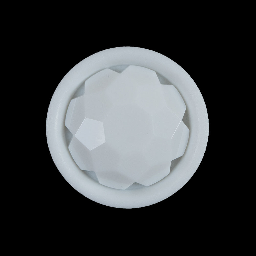 White Plastic Gem Shank-Back Button - 40L/25.5mm White Plastic Gem Shank-Back Button - 40L/25.5mm