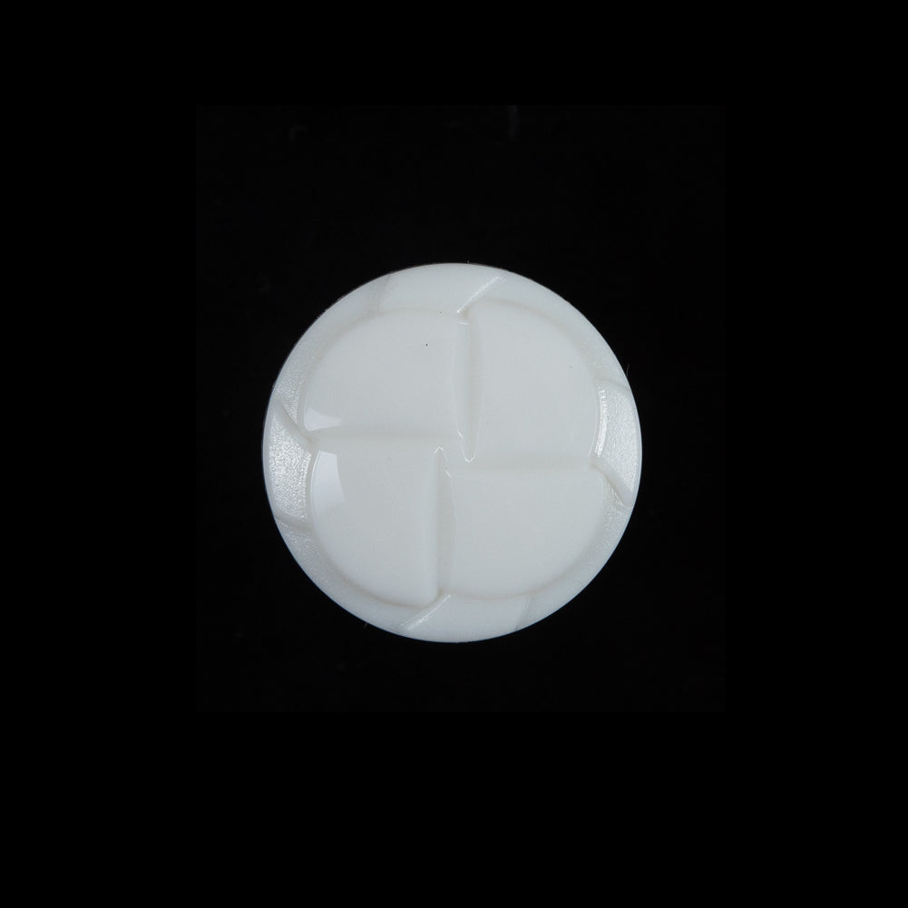 White Beveled Pinwheel Petals Shank-Back Button - 30L/19mm White Beveled Pinwheel Petals Shank-Back Button - 30L/19mm