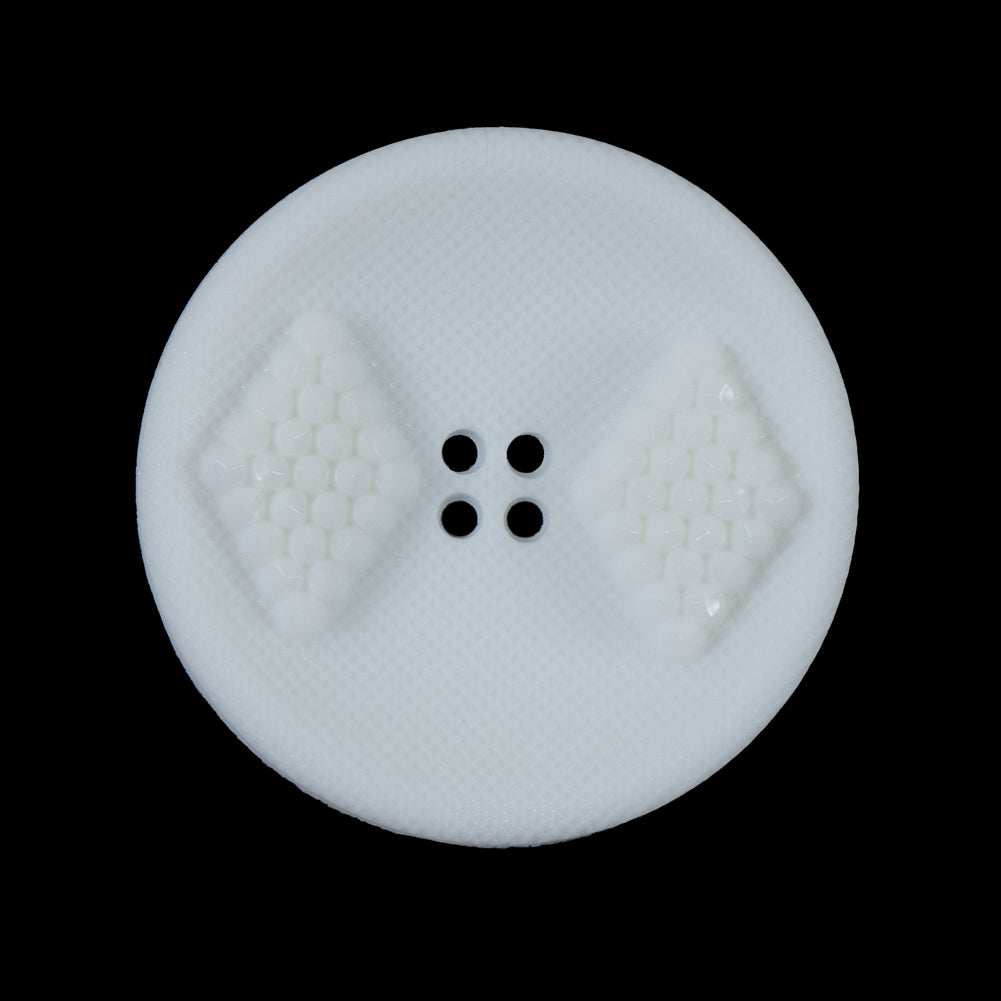White Raised Textured 4-Hole Button - 44L/28mm White Raised Textured 4-Hole Button - 44L/28mm