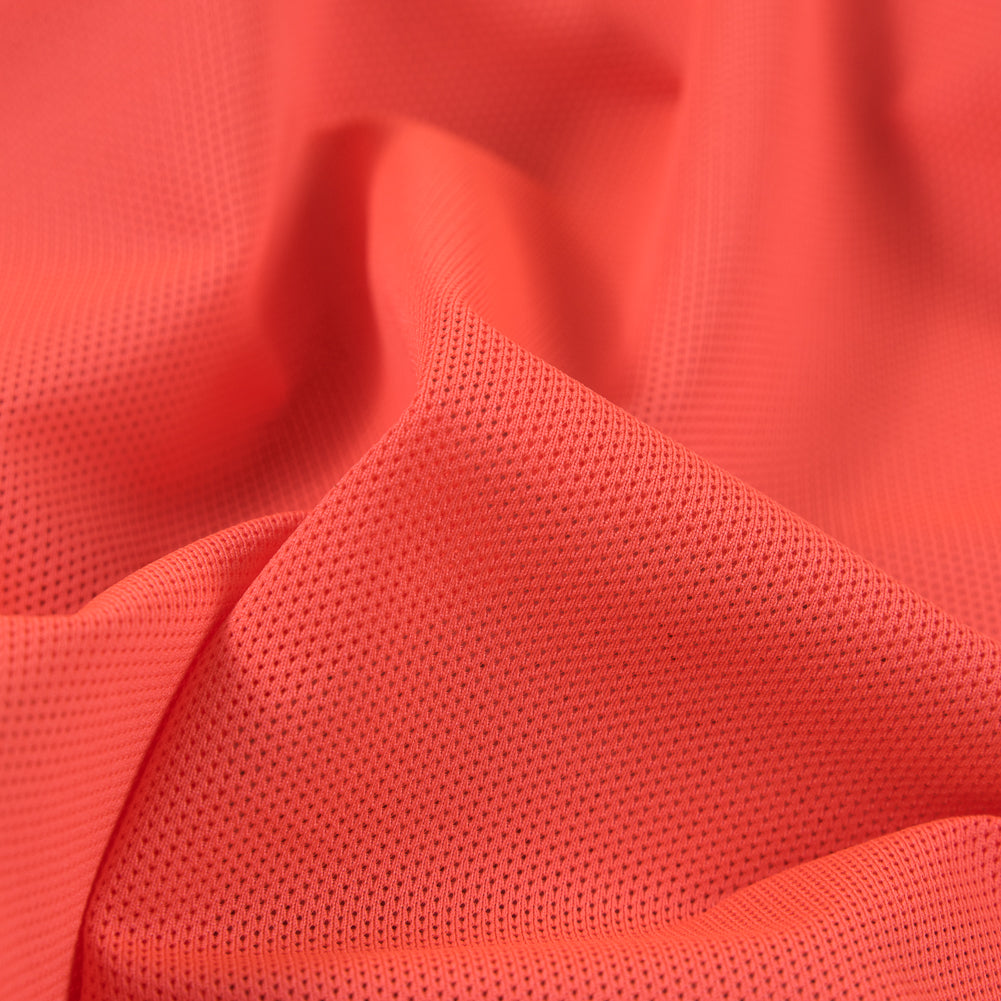 Neon Orange Stretch Mesh with Wicking Capabilities - Detail Neon Orange Stretch Mesh with Wicking Capabilities - Detail