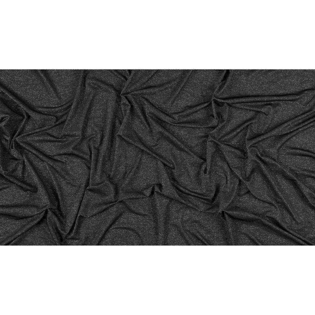Black and Metallic Silver Striped Stretch Nylon Jersey Full Black and Metallic Silver Striped Stretch Nylon Jersey Full