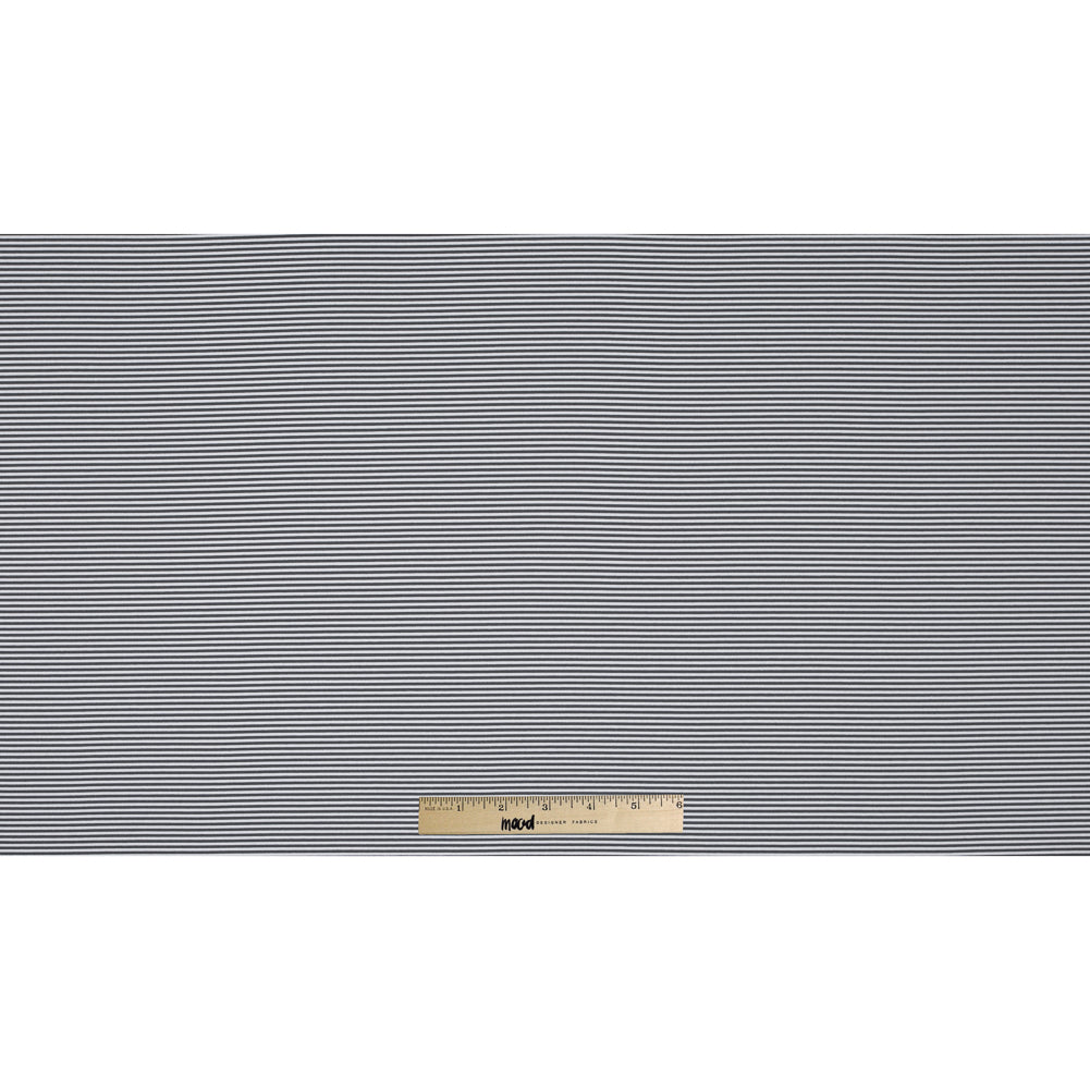 Gray and White Candy Striped Stretch Eclon Jersey - Full Gray and White Candy Striped Stretch Eclon Jersey - Full