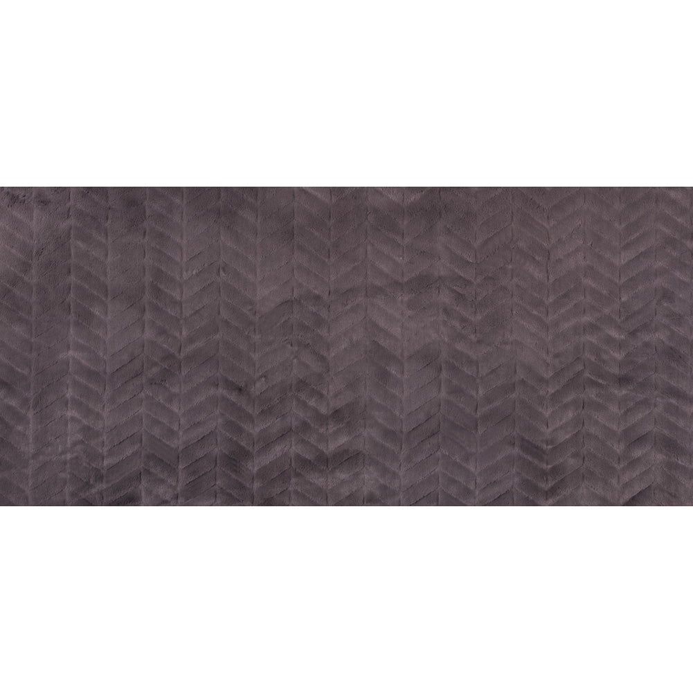 Charcoal Herringbone Grooved Faux Fur - Full Charcoal Herringbone Grooved Faux Fur - Full