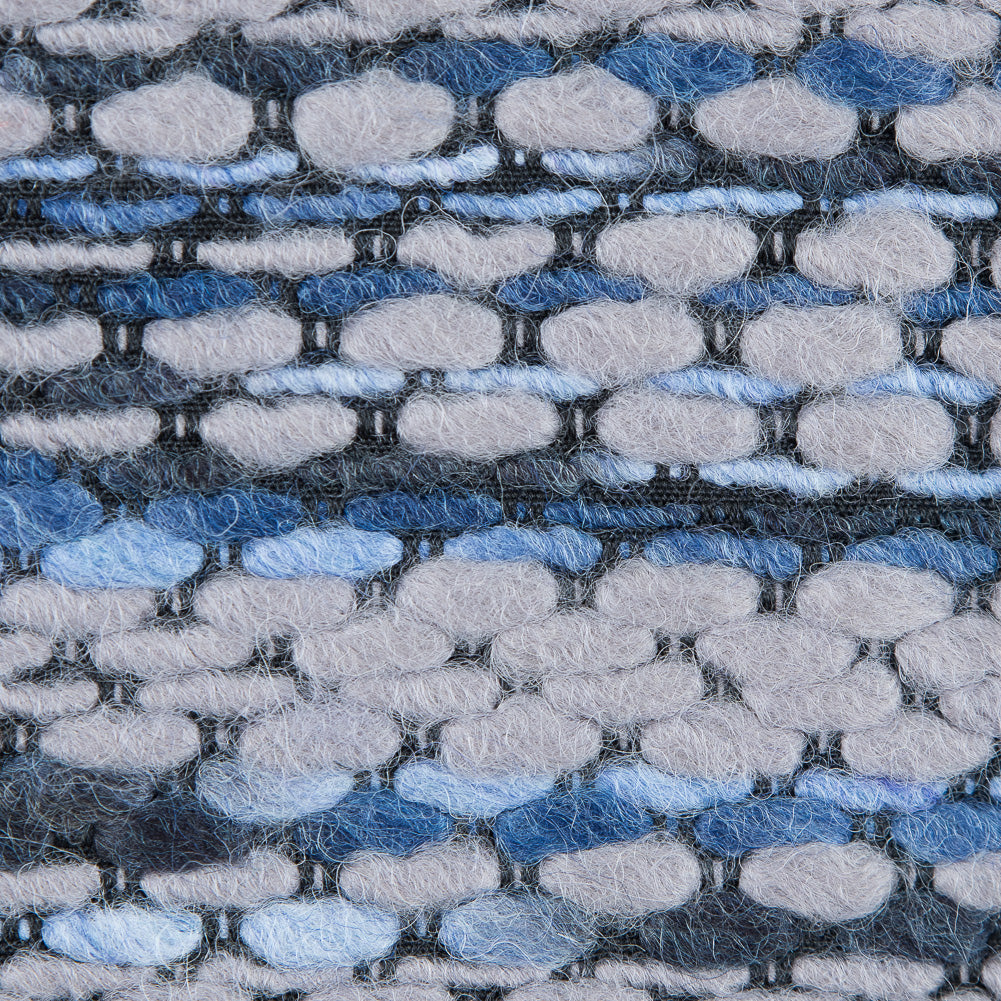 True Navy and Gray Blended Wool Tweed - Detail True Navy and Gray Blended Wool Tweed - Detail