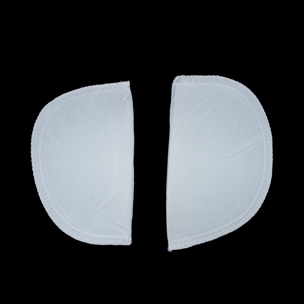 Foam Shoulder Pads Covered with White Polyester - 7" x 4" x .5" Detail Foam Shoulder Pads Covered with White Polyester - 7" x 4" x .5" Detail