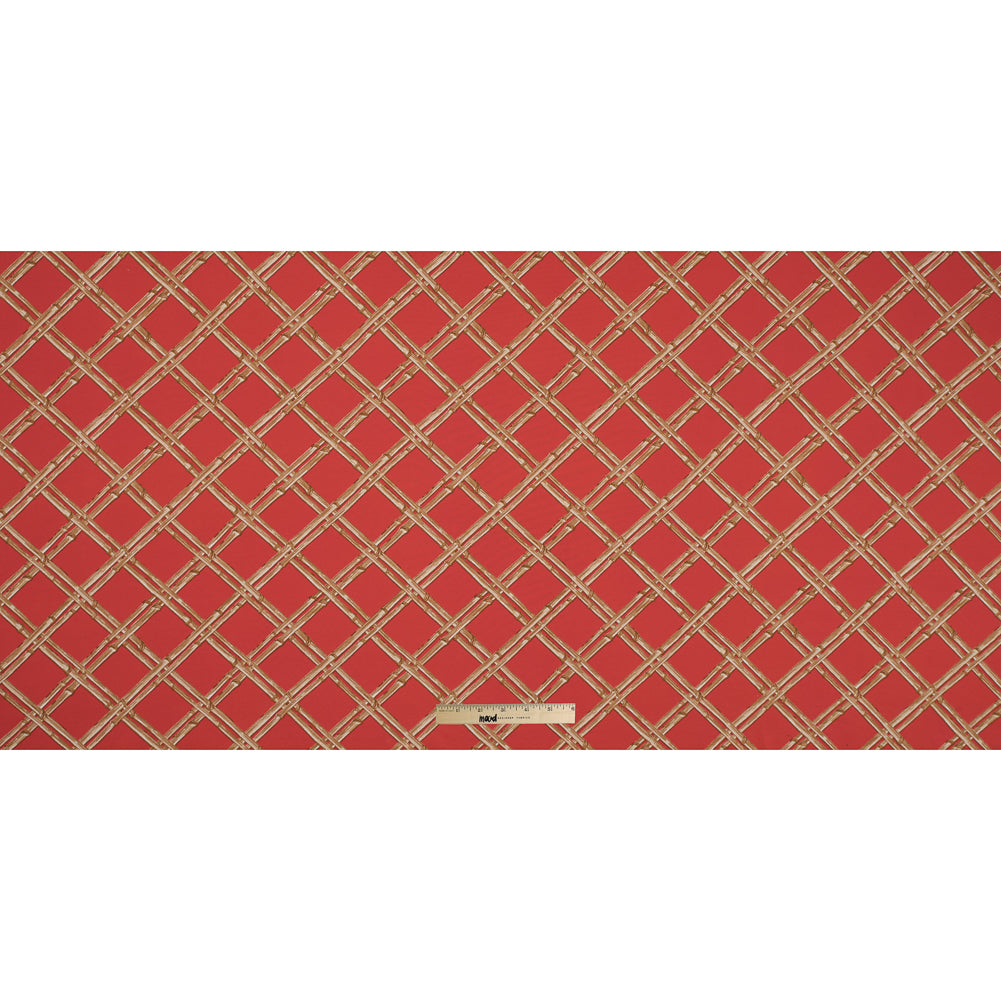 Fiesta Orange and Taffy Bamboo Printed Polyester Jersey Full Fiesta Orange and Taffy Bamboo Printed Polyester Jersey Full