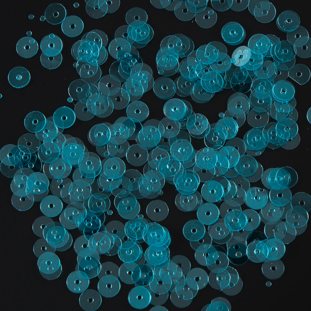 Bag of Turquoise Transparent Bright Loose Sequins - 5mm Bag of Turquoise Transparent Bright Loose Sequins - 5mm