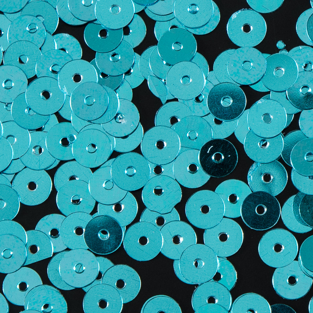 Bag of Turquoise Color Loose Sequins with Silver Back - 5mm Detail Bag of Turquoise Color Loose Sequins with Silver Back - 5mm Detail
