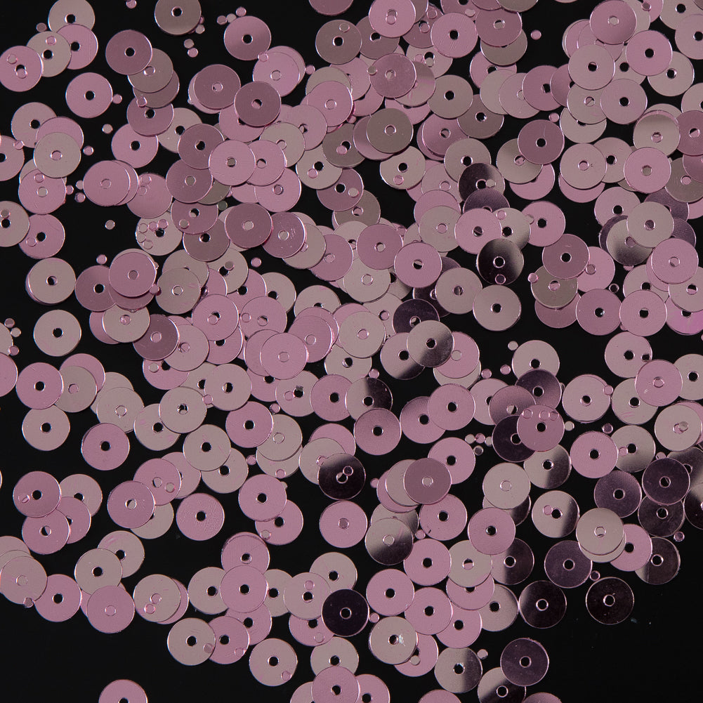 Bag of Pink Color Loose Sequins with Silver Back - 6mm Bag of Pink Color Loose Sequins with Silver Back - 6mm
