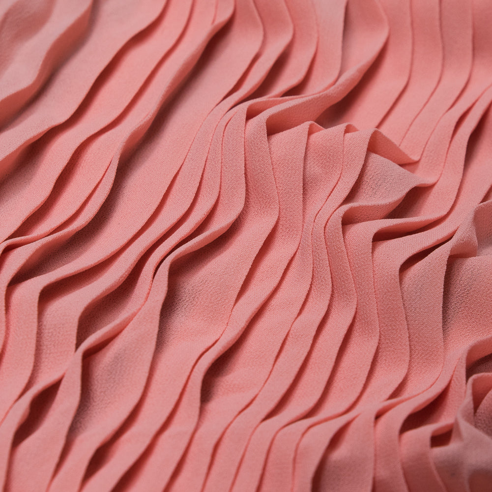 Accordion Pleated Chiffon - Seashell Pink - Etereo Collection Accordion Pleated Chiffon - Seashell Pink - Etereo Collection