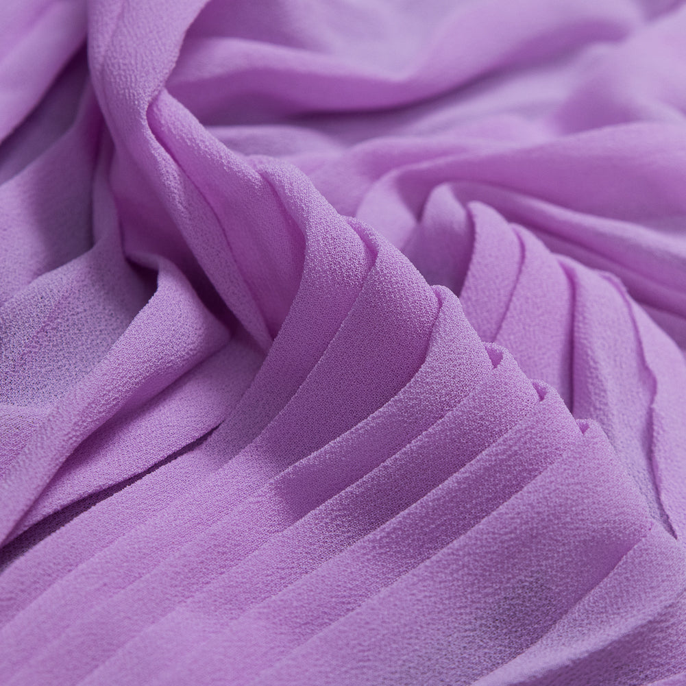 Accordion Pleated Chiffon - Easter Egg Purple - Etereo Collection Full Accordion Pleated Chiffon - Easter Egg Purple - Etereo Collection Full