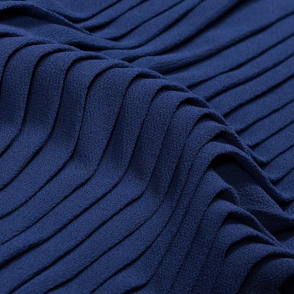 Blue Print Accordion Pleated Chiffon - Detail Blue Print Accordion Pleated Chiffon - Detail