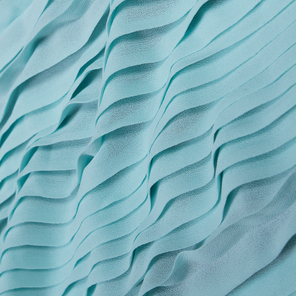 Bleached Aqua Accordion Pleated Chiffon Bleached Aqua Accordion Pleated Chiffon