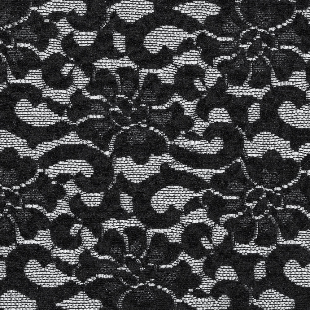 Black Stretch Floral Lace - 6.5" Detail Black Stretch Floral Lace - 6.5" Detail
