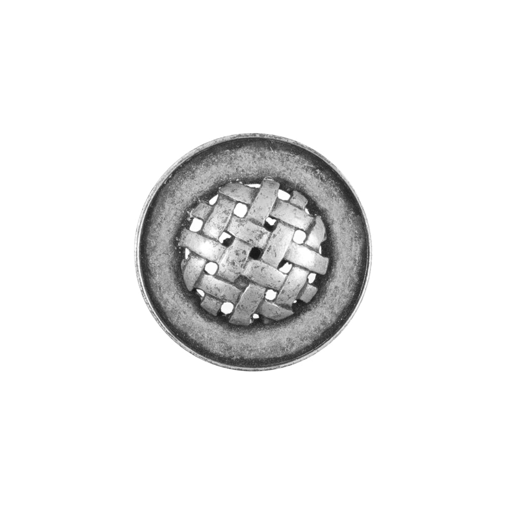 Decorative Basketweave Metal Button - 32L/20mm Decorative Basketweave Metal Button - 32L/20mm