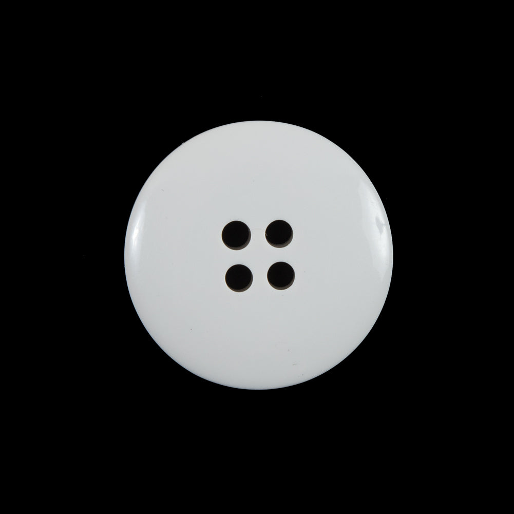 White 4-Holed Plastic Button - 36L/23mm Detail White 4-Holed Plastic Button - 36L/23mm Detail