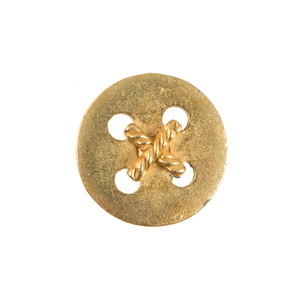 Gold Metal Criss Cross Button - 36L/23mm Gold Metal Criss Cross Button - 36L/23mm