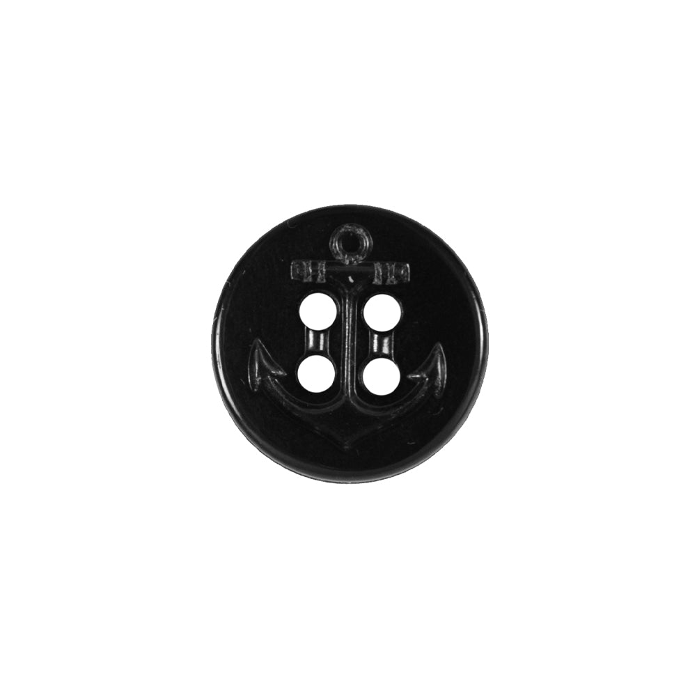 Navy Nautical Embossed Plastic Button - 24L/16mm Navy Nautical Embossed Plastic Button - 24L/16mm