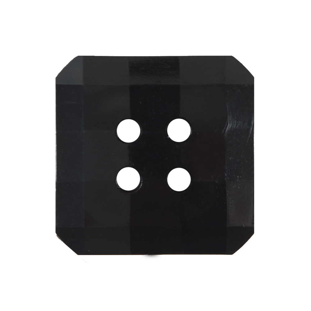 Black Square Bevel Cut Button - 40L/25.5mm Black Square Bevel Cut Button - 40L/25.5mm
