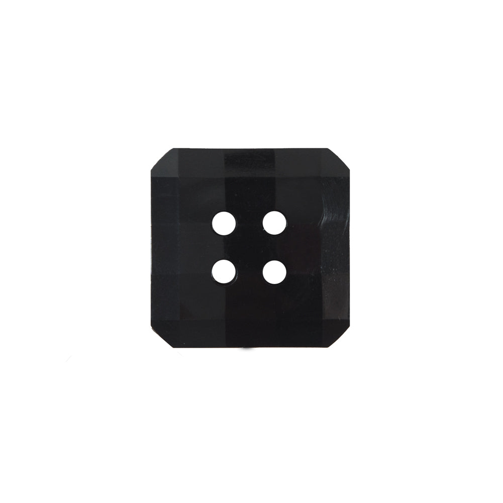 Black Square Bevel Cut Button - 24L/15mm Black Square Bevel Cut Button - 24L/15mm