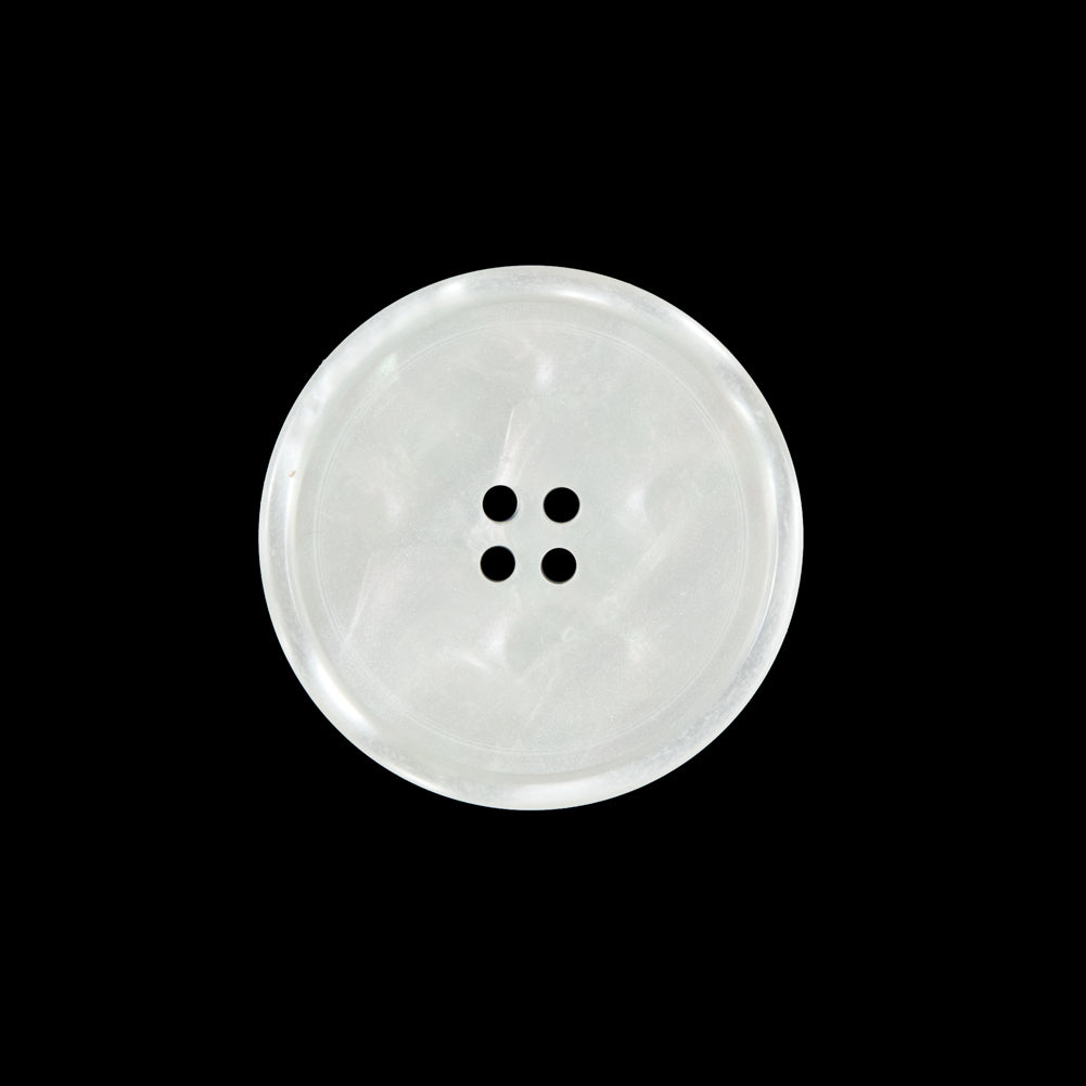 White Iridescent Plastic Button - 36L/22mm White Iridescent Plastic Button - 36L/22mm