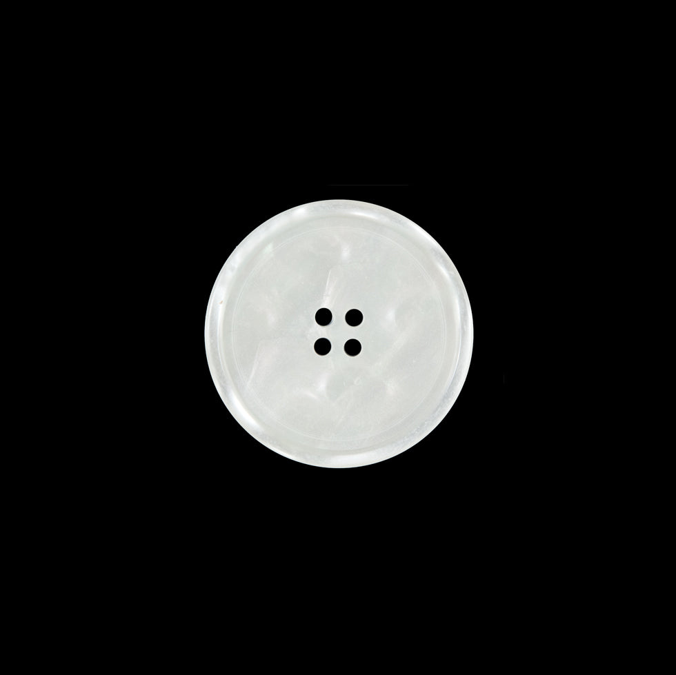 White Iridescent Plastic Button - 24L/15mm White Iridescent Plastic Button - 24L/15mm