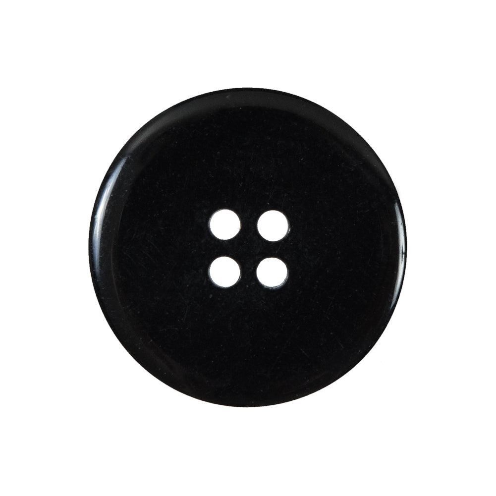 Black 4-Hole Plastic Button - 40L/25mm - Detail Black 4-Hole Plastic Button - 40L/25mm - Detail