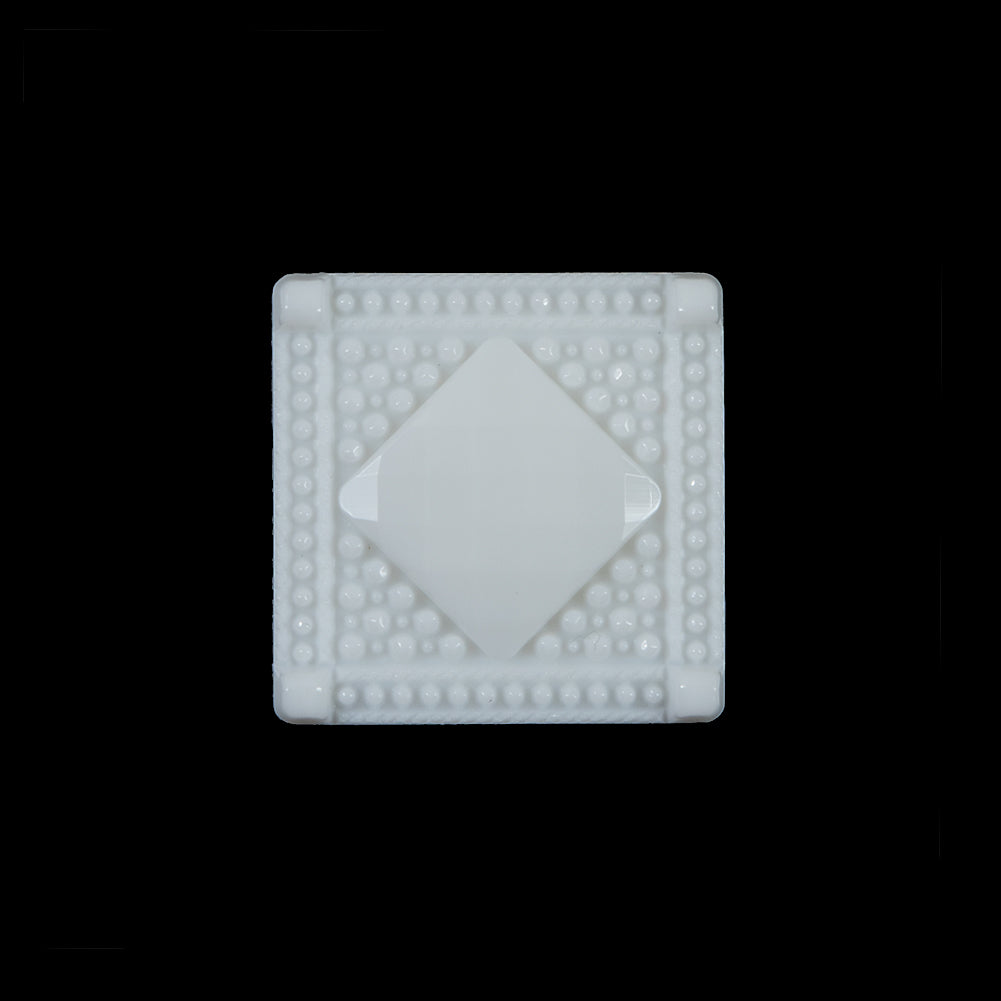 White Square Bevel Cut Button - 30L/19mm White Square Bevel Cut Button - 30L/19mm