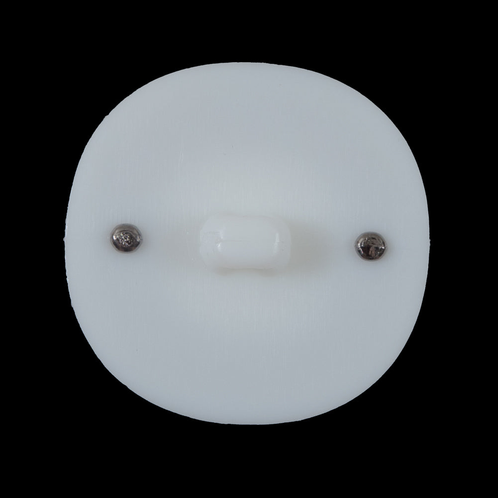 White and Gunmetal 2-Piece Plastic Button - 45L/28mm - Detail White and Gunmetal 2-Piece Plastic Button - 45L/28mm - Detail