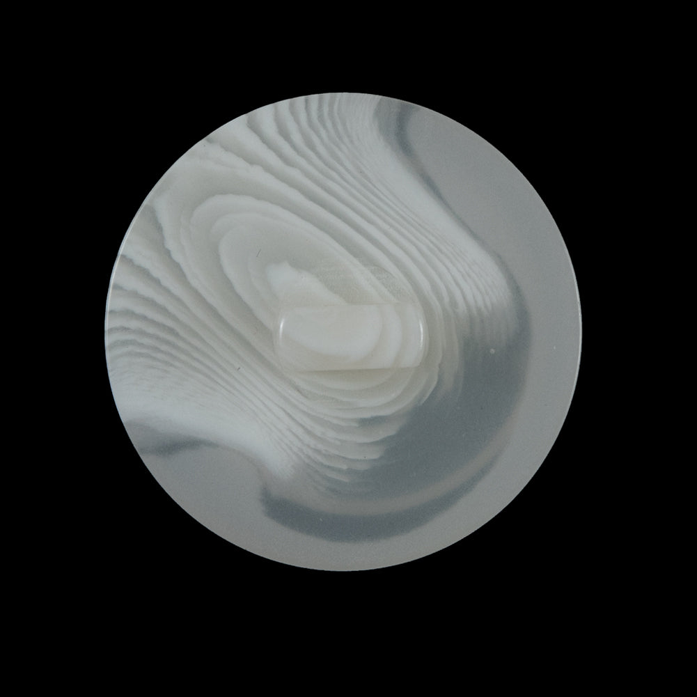 White Translucent Shank-Back Button - 44L/28mm - Detail White Translucent Shank-Back Button - 44L/28mm - Detail
