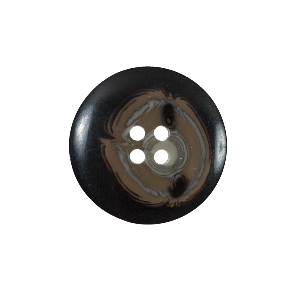 Black and Brown Plastic Button - 36L/23mm Detail Black and Brown Plastic Button - 36L/23mm Detail