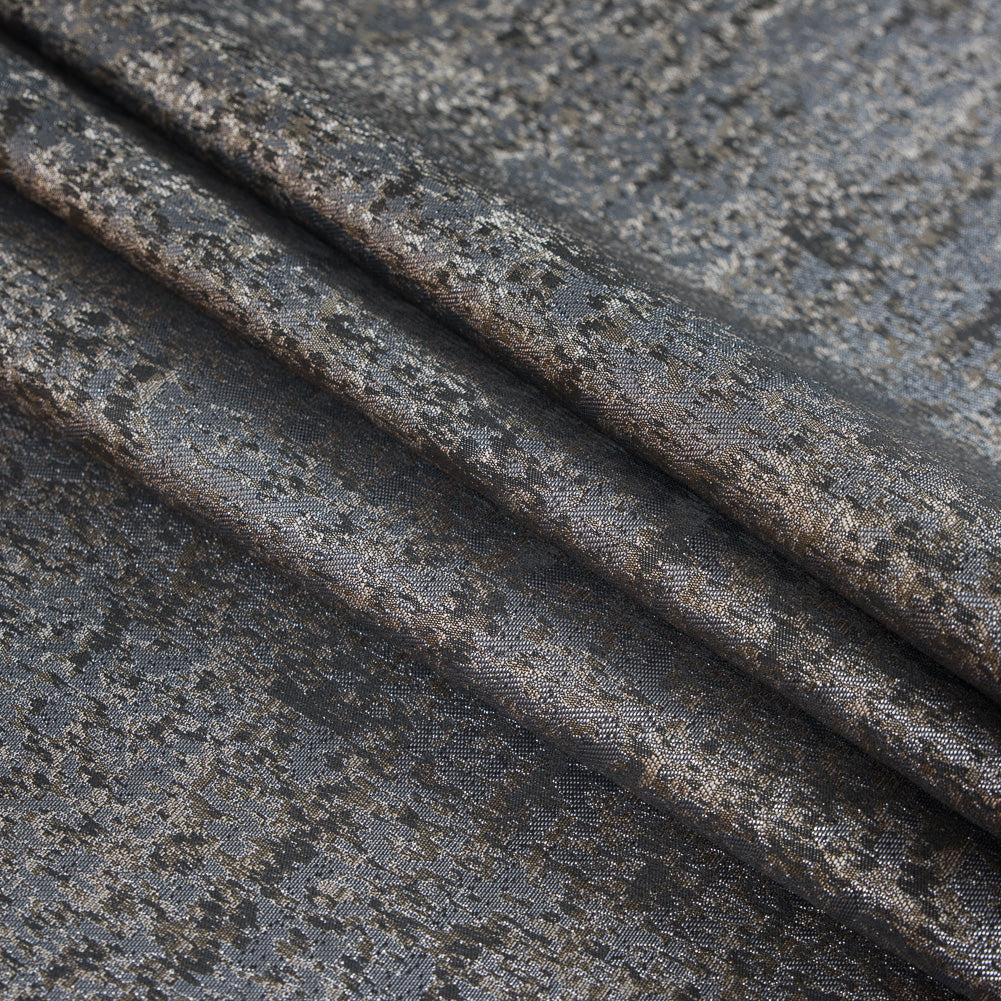Metallic Gray and Wood Ash Abstract Brocade - Folded Metallic Gray and Wood Ash Abstract Brocade - Folded