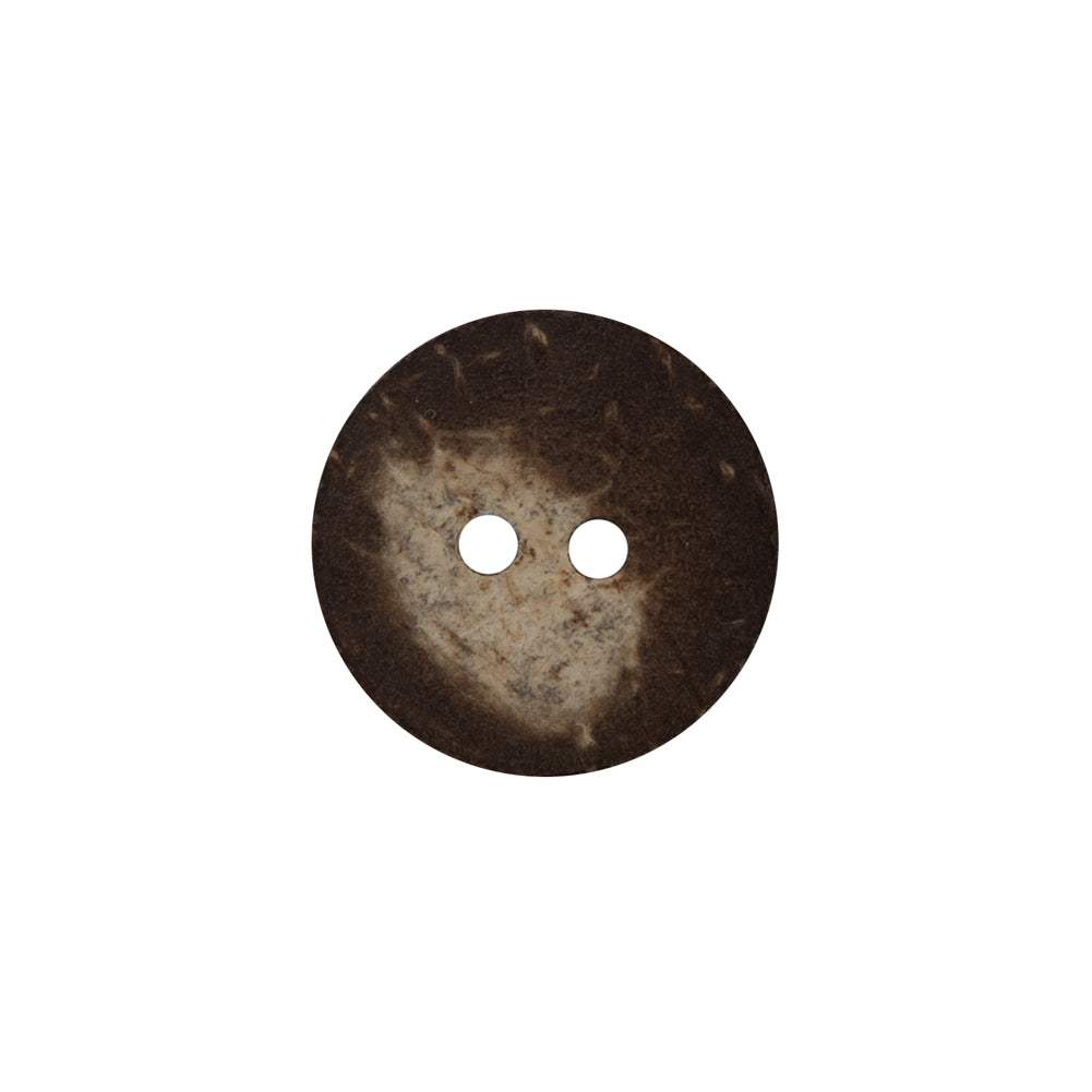 Brown Wooden Two-Hole Button - 28L/18mm Detail Brown Wooden Two-Hole Button - 28L/18mm Detail