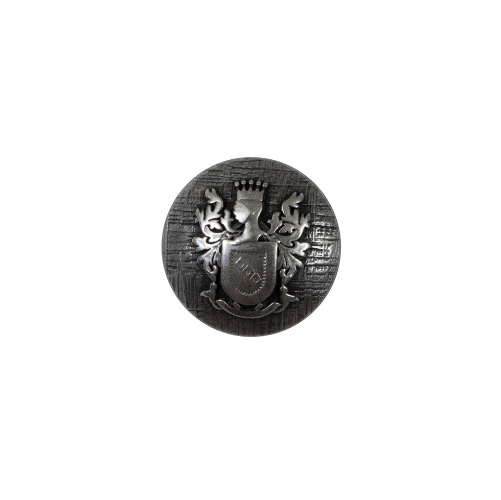Silver Coat of Arms Crest Metal Button - 24L/15mm Silver Coat of Arms Crest Metal Button - 24L/15mm
