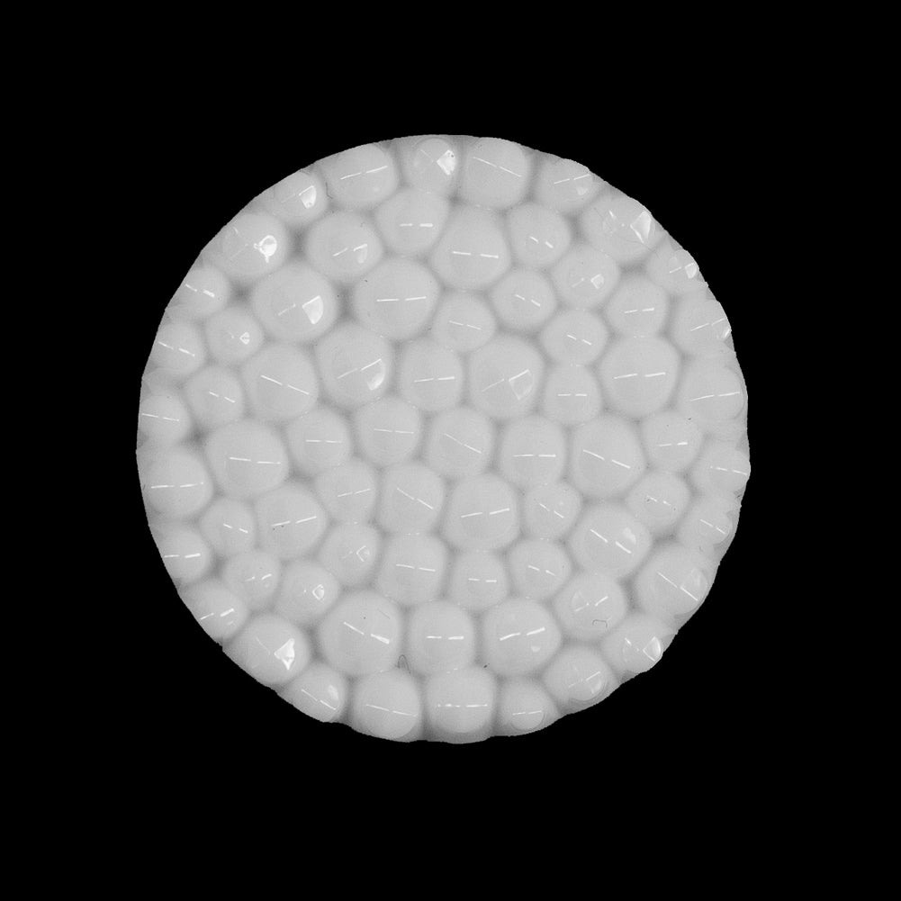 White Beveled 3-Dimensional Dotted Shank Back Button - 44L/28mm White Beveled 3-Dimensional Dotted Shank Back Button - 44L/28mm