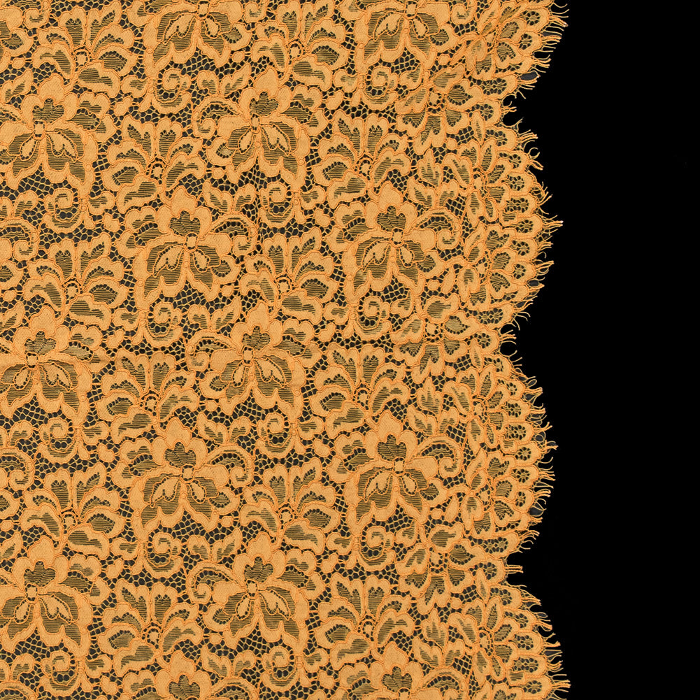 Re-Embroidered Lace Panel - Butterscotch Floral Re-Embroidered Lace Panel - Butterscotch Floral