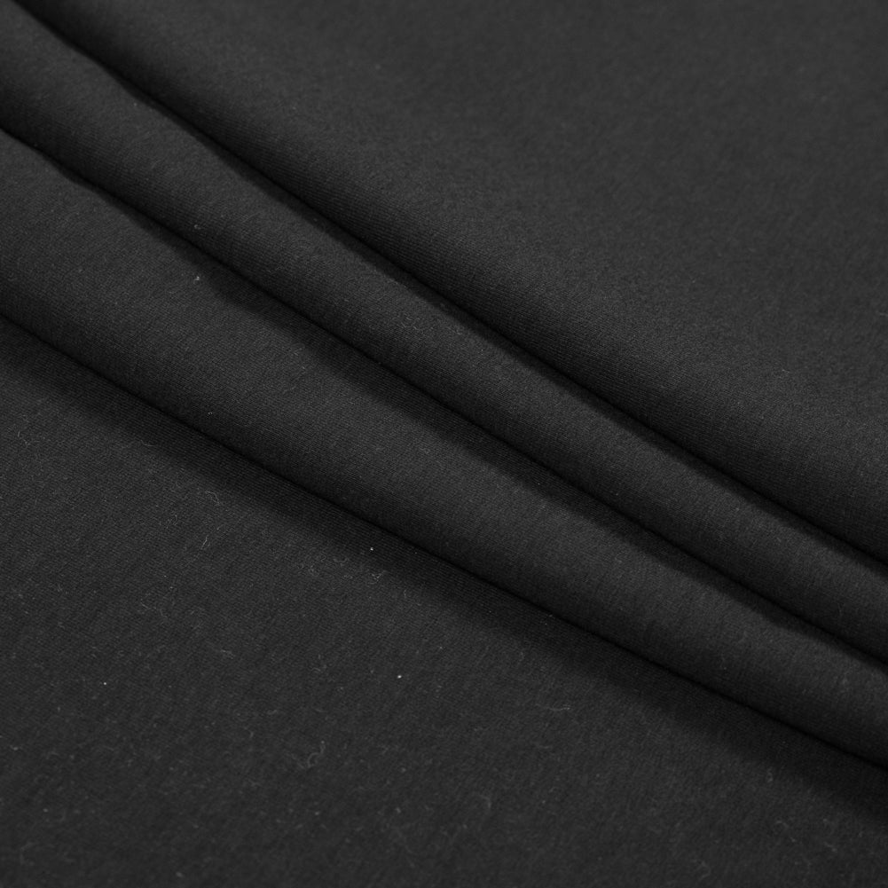 Bamboo Stretch French Terry - Black - Emei Collection - Folded Bamboo Stretch French Terry - Black - Emei Collection - Folded