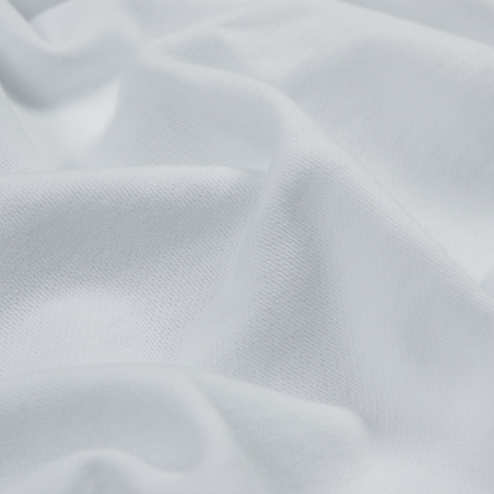 Cotton and Polyester Brushed Fleece - White Full Cotton and Polyester Brushed Fleece - White Full