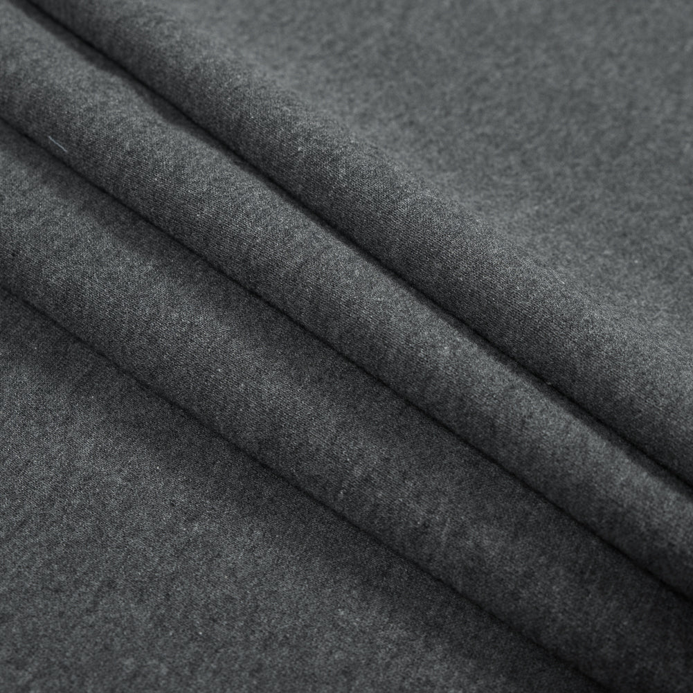 Cotton and Polyester Brushed Fleece - Charcoal Detail Cotton and Polyester Brushed Fleece - Charcoal Detail