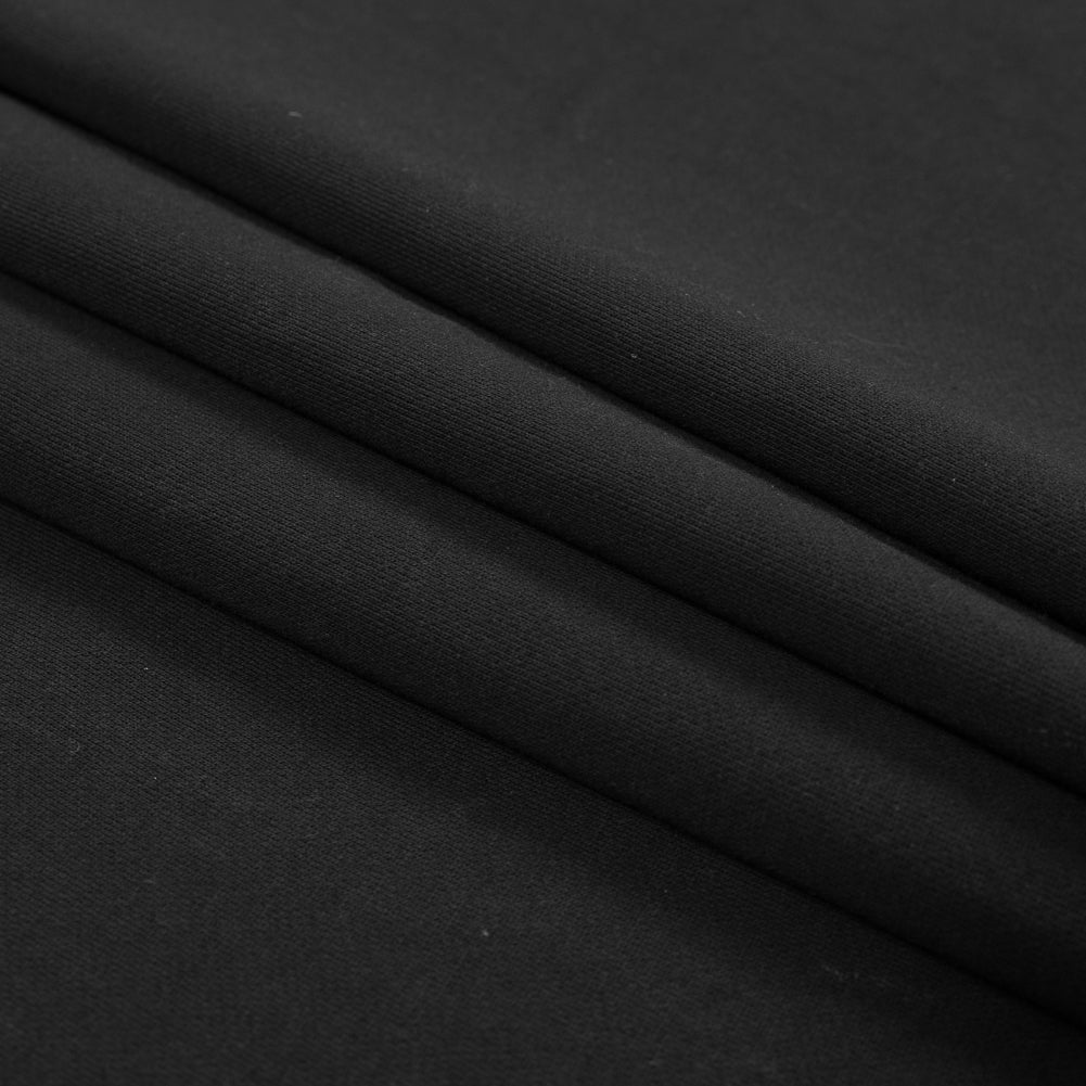 Cotton and Polyester Brushed Fleece - Black Detail Cotton and Polyester Brushed Fleece - Black Detail