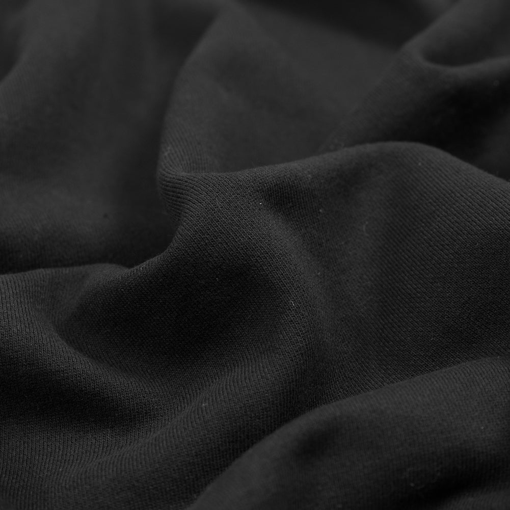 Cotton and Polyester Brushed Fleece - Black Full Cotton and Polyester Brushed Fleece - Black Full