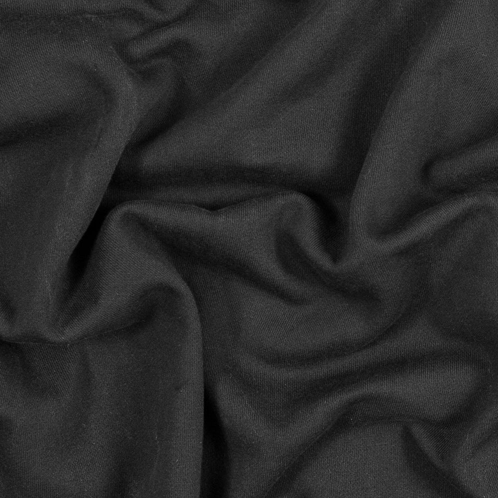 Cotton and Polyester Brushed Fleece - Black Cotton and Polyester Brushed Fleece - Black