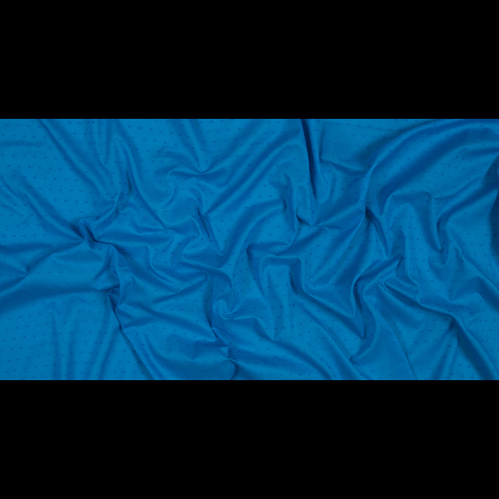 Italian Aegean Blue Cotton Swiss Dot Folded Italian Aegean Blue Cotton Swiss Dot Folded